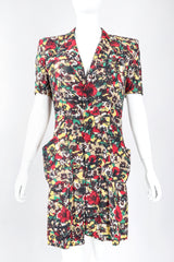 Recess Los Angele Designer Consignment Vintage Jean Paul Gaultier Graffiti Camo Print God Save The Queen Silk Coat Dress