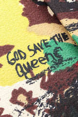 Recess Los Angele Designer Consignment Vintage Jean Paul Gaultier Graffiti Camo Print God Save The Queen Silk Coat Dress