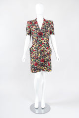 Recess Los Angele Designer Consignment Vintage Jean Paul Gaultier Graffiti Camo Print God Save The Queen Silk Coat Dress