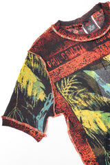 Recess Designer Consignment Vintage Jean Paul Gaultier Maille Classique Tiki Waterfall Mesh T-Shirt Los Angeles Resale