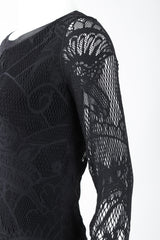 Recess Designer Consignment Vintage Jean Paul Gaultier Soleil Crochet Net Mesh Lace Dress Los Angeles Resale