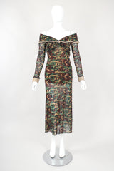 Recess Designer Consignment Vintage Jean Paul Gaultier Mesh Net Camo Camouflage Dress Los Angeles Resale