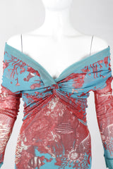 Recess Los Angeles Designer Consignment Vintage Jean Paul Gaultier 90s Soleil Mesh Coral Reef Aquarium Dress