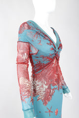 Recess Los Angeles Designer Consignment Vintage Jean Paul Gaultier 90s Soleil Mesh Coral Reef Aquarium Dress