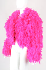 Recess Designer Consignment Vintage Jeanette Kastenberg St. Martin Vivid Hot Pink Feather Chubby Jacket Los Angeles Resale