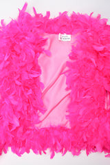 Recess Designer Consignment Vintage Jeanette Kastenberg St. Martin Vivid Hot Pink Feather Chubby Jacket Los Angeles Resale