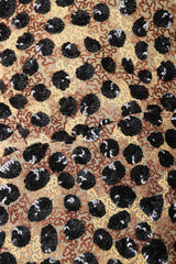 Recess Los Angeles Vintage Jeanette St Martin Cheetah Leopard Sequins Squiggly Embroidery Zip Up Motorcycle Jacket