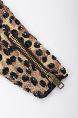 Recess Los Angeles Vintage Jeanette St Martin Cheetah Leopard Sequins Squiggly Embroidery Zip Up Motorcycle Jacket