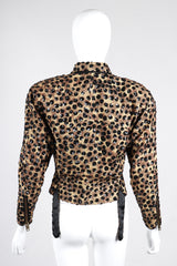 Recess Los Angeles Vintage Jeanette St Martin Cheetah Leopard Sequins Squiggly Embroidery Zip Up Motorcycle Jacket