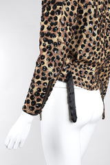 Recess Los Angeles Vintage Jeanette St Martin Cheetah Leopard Sequins Squiggly Embroidery Zip Up Motorcycle Jacket