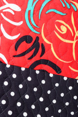 Recess Vintage Jeanne Marc Multicolor Quilted Patchwork Duster Coat, fabric print detail