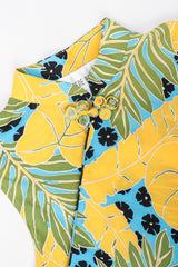 Recess Los Angeles Designer Consignment Resale Recycle Vintage Jeannene Booher Tropical Palm Print Cheongsam Sheath Dress