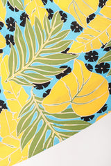 Recess Los Angeles Designer Consignment Resale Recycle Vintage Jeannene Booher Tropical Palm Print Cheongsam Sheath Dress