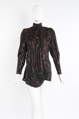 Vintage Jerri Sherman Faux Bois Brocade Blouse on Mannequin front at Recess Los Angeles