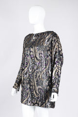 Recess Los Angeles Vintage Jerri Sherman Sheer Lamé Floral Paisley Minidress Tunic
