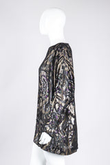 Recess Los Angeles Vintage Jerri Sherman Sheer Lamé Floral Paisley Minidress Tunic