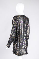 Recess Los Angeles Vintage Jerri Sherman Sheer Lamé Floral Paisley Minidress Tunic