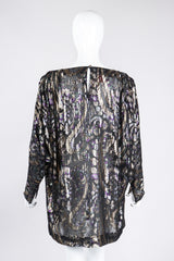 Recess Los Angeles Vintage Jerri Sherman Sheer Lamé Floral Paisley Minidress Tunic