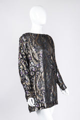 Recess Los Angeles Vintage Jerri Sherman Sheer Lamé Floral Paisley Minidress Tunic