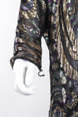 Recess Los Angeles Vintage Jerri Sherman Sheer Lamé Floral Paisley Minidress Tunic