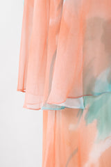 Recess Los Angeles Vintage Jerry Marsch for Mardi Gras Silk Chiffon Watercolor Dress & Top Set