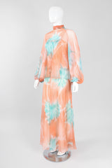 Recess Los Angeles Vintage Jerry Marsch for Mardi Gras Silk Chiffon Watercolor Dress & Top Set
