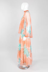 Recess Los Angeles Vintage Jerry Marsch for Mardi Gras Silk Chiffon Watercolor Dress & Top Set
