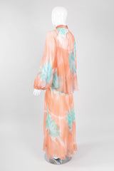 Recess Los Angeles Vintage Jerry Marsch for Mardi Gras Silk Chiffon Watercolor Dress & Top Set
