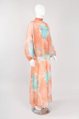 Recess Los Angeles Vintage Jerry Marsch for Mardi Gras Silk Chiffon Watercolor Dress & Top Set