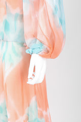 Recess Los Angeles Vintage Jerry Marsch for Mardi Gras Silk Chiffon Watercolor Dress & Top Set