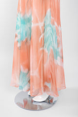 Recess Los Angeles Vintage Jerry Marsch for Mardi Gras Silk Chiffon Watercolor Dress & Top Set