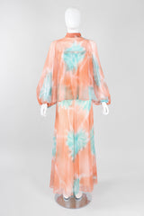 Recess Los Angeles Vintage Jerry Marsch for Mardi Gras Silk Chiffon Watercolor Dress & Top Set