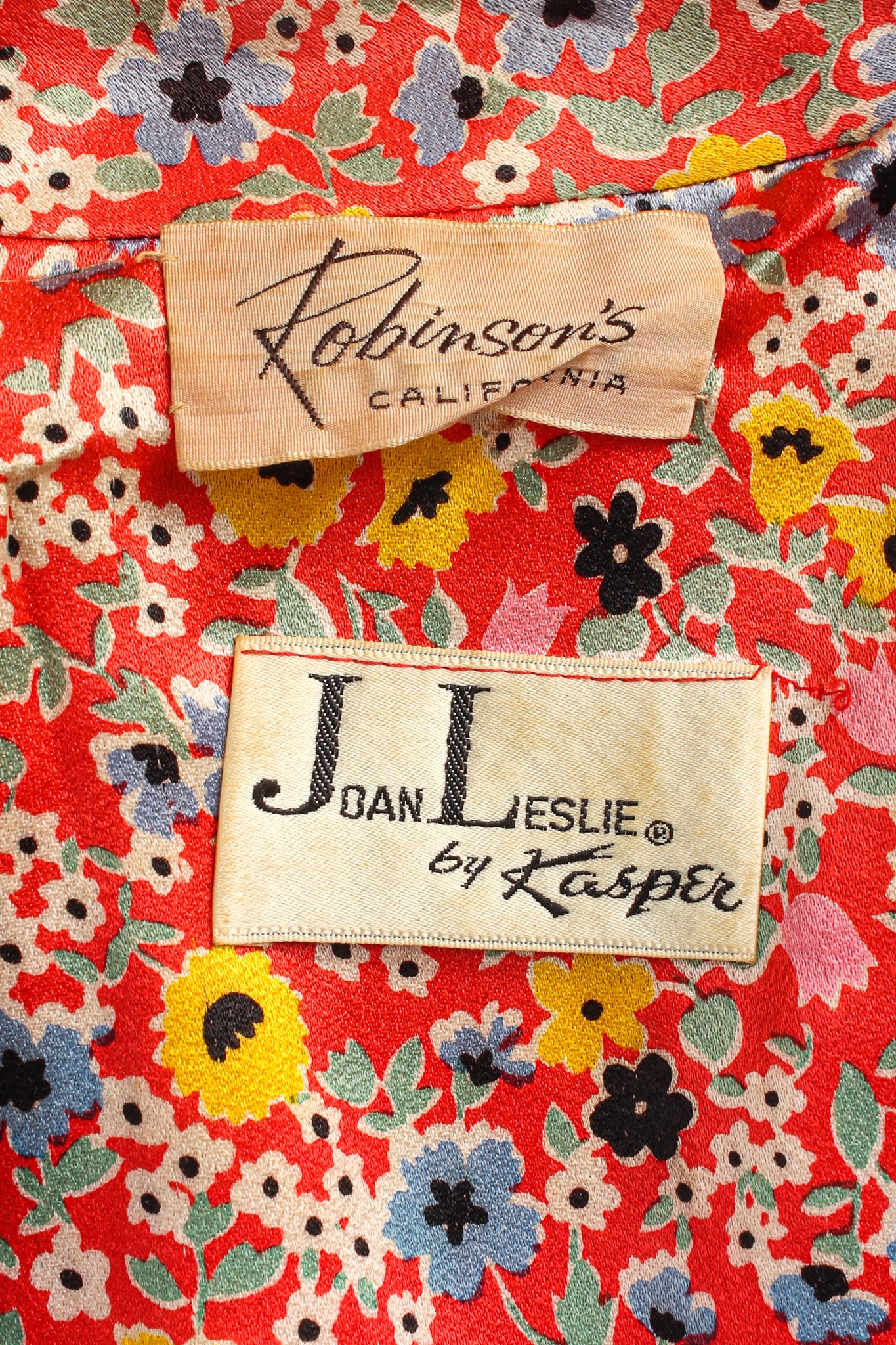 Vintage Joan Leslie by Kasper Floral Duster & Pant Set labels @ Recess LA