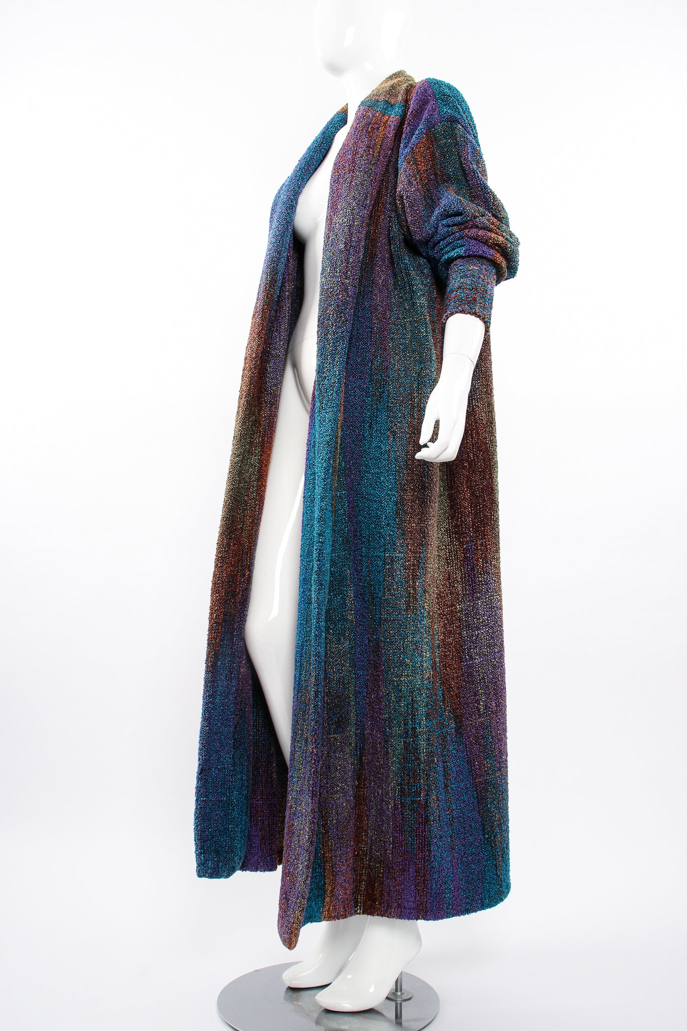 Vintage Joan McGee Ombré Watercolor Silk Chenille Duster on Mannequin angle at Recess Los Angeles