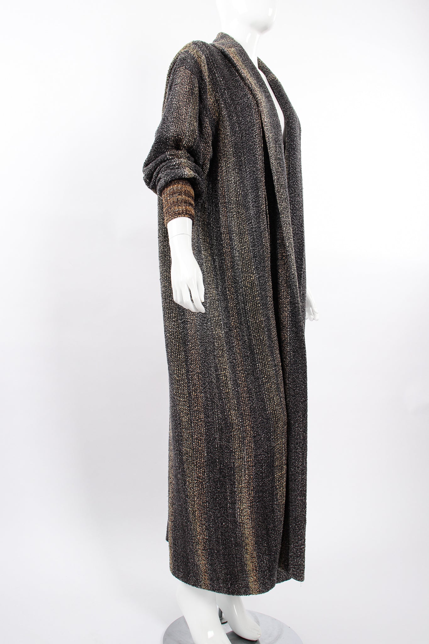 Vintage Joan McGee Ombré Stripe Silk Chenille Duster on Mannequin angle at Recess Los Angeles