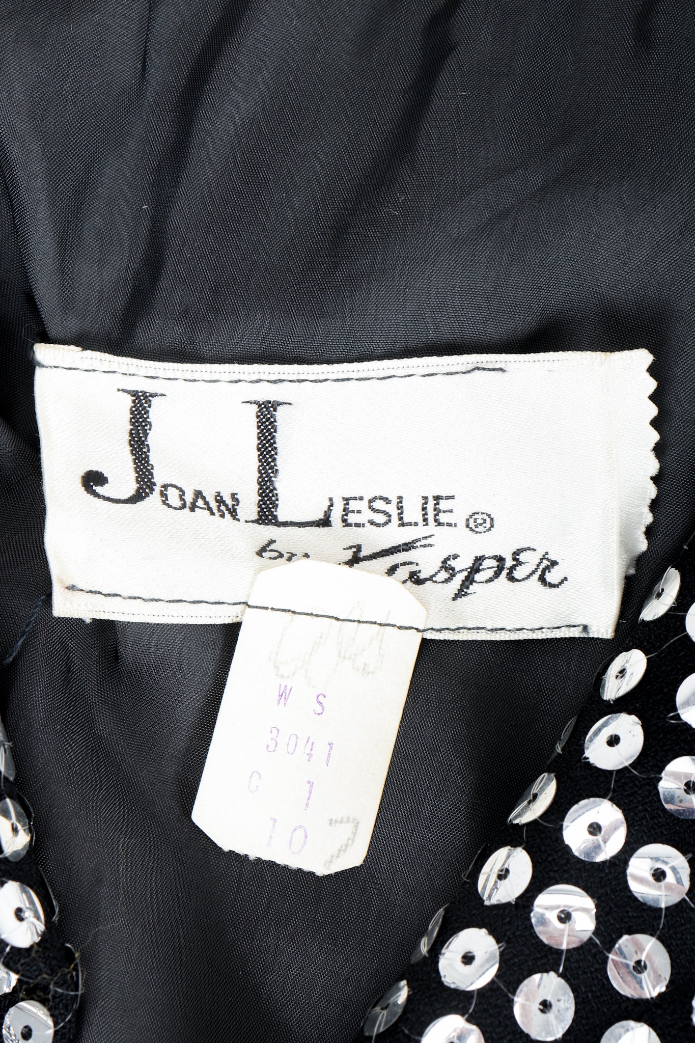 Vintage Joan Leslie by Kasper label on black