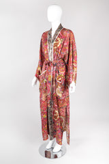 Recess Los Angeles Vintage Joan Vass Crystal Agate Silk Selvedge Kimono Robe Duster