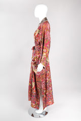 Recess Los Angeles Vintage Joan Vass Crystal Agate Silk Selvedge Kimono Robe Duster