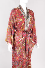 Recess Los Angeles Vintage Joan Vass Crystal Agate Silk Selvedge Kimono Robe Duster
