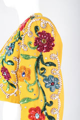 Recess Los Angeles Designer Consignment Vintage John Bauer Floral Sequin Boxy Crop Matador Jacket