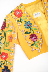 Recess Los Angeles Designer Consignment Vintage John Bauer Floral Sequin Boxy Crop Matador Jacket