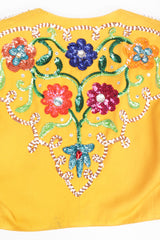 Recess Los Angeles Designer Consignment Vintage John Bauer Floral Sequin Boxy Crop Matador Jacket