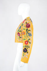 Recess Los Angeles Designer Consignment Vintage John Bauer Floral Sequin Boxy Crop Matador Jacket