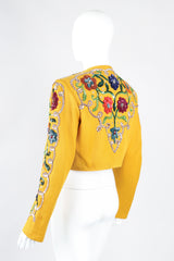 Recess Los Angeles Designer Consignment Vintage John Bauer Floral Sequin Boxy Crop Matador Jacket