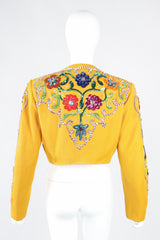 Recess Los Angeles Designer Consignment Vintage John Bauer Floral Sequin Boxy Crop Matador Jacket