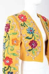 Recess Los Angeles Designer Consignment Vintage John Bauer Floral Sequin Boxy Crop Matador Jacket