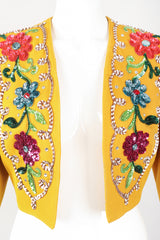 Recess Los Angeles Designer Consignment Vintage John Bauer Floral Sequin Boxy Crop Matador Jacket