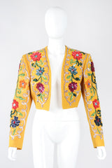 Recess Los Angeles Designer Consignment Vintage John Bauer Floral Sequin Boxy Crop Matador Jacket