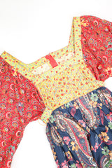 Recess Los Angeles Designer Consignment Vintage Joseph Magnin Cotton Boho Peasant Apron Dress