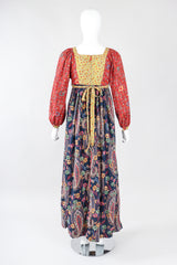 Recess Los Angeles Designer Consignment Vintage Joseph Magnin Cotton Boho Peasant Apron Dress